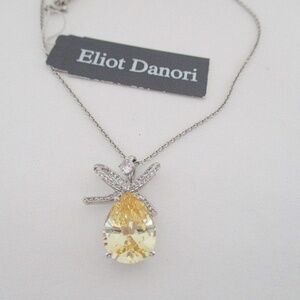 ELIOT DANORI - Cubic Zirconia Bow Drop Pendant Necklace